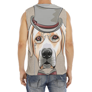 Hipster Labrador Retriever Print Men's Fitness Tank Top