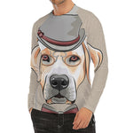 Hipster Labrador Retriever Print Men's Long Sleeve Rash Guard
