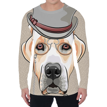 Hipster Labrador Retriever Print Men's Long Sleeve T-Shirt