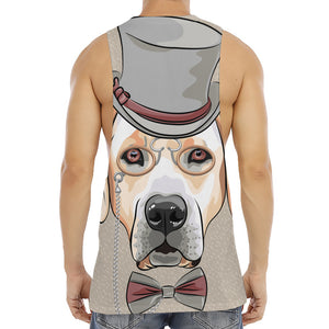 Hipster Labrador Retriever Print Men's Muscle Tank Top