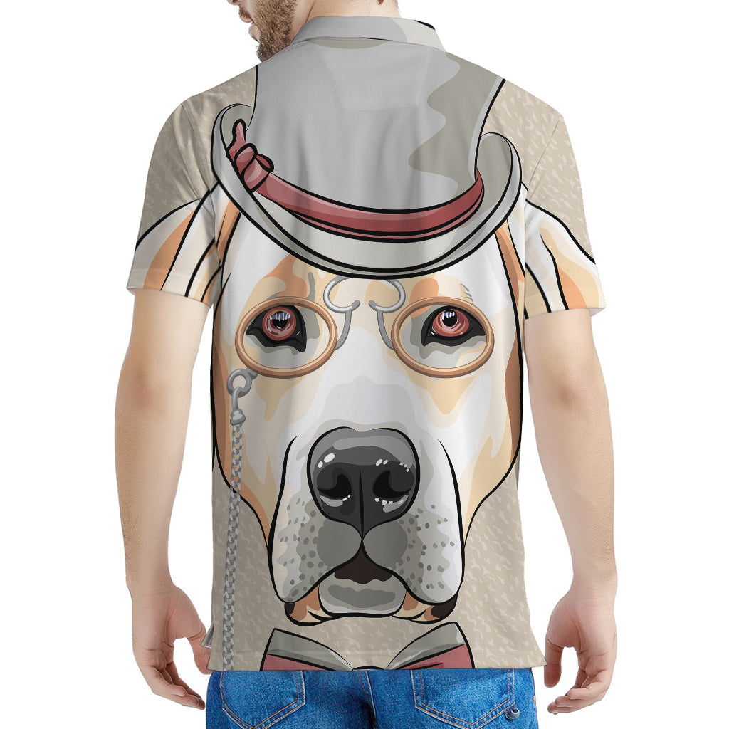Hipster Labrador Retriever Print Men's Polo Shirt