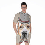 Hipster Labrador Retriever Print Men's Rompers