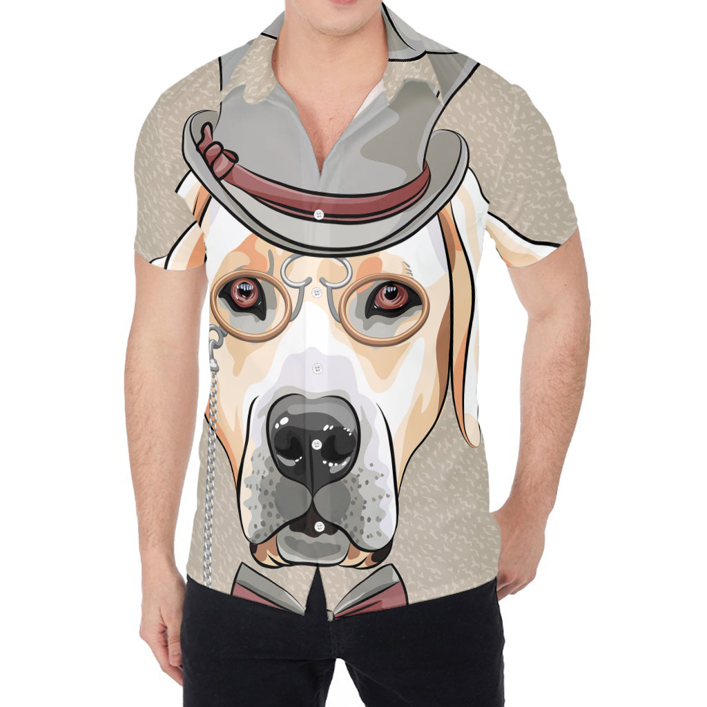 Hipster Labrador Retriever Print Men's Shirt