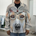 Hipster Labrador Retriever Print Men's Shirt Jacket