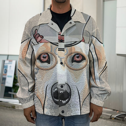 Hipster Labrador Retriever Print Men's Shirt Jacket
