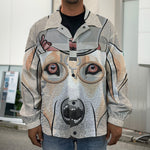 Hipster Labrador Retriever Print Men's Shirt Jacket