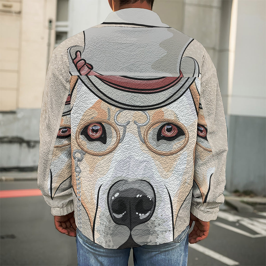 Hipster Labrador Retriever Print Men's Shirt Jacket