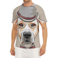 Hipster Labrador Retriever Print Men's Short Sleeve Rash Guard