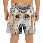 Hipster Labrador Retriever Print Men's Split Running Shorts