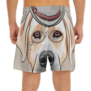 Hipster Labrador Retriever Print Men's Split Running Shorts