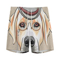 Hipster Labrador Retriever Print Men's Athletic Shorts