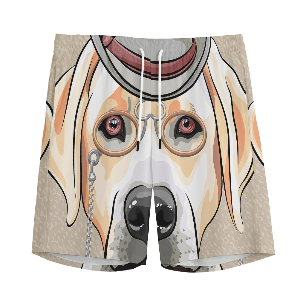 Hipster Labrador Retriever Print Men's Sports Shorts