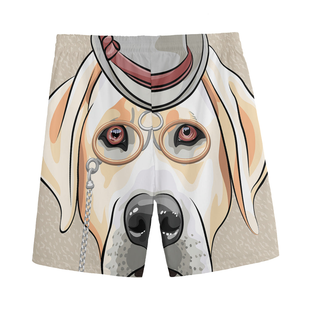 Hipster Labrador Retriever Print Men's Sports Shorts