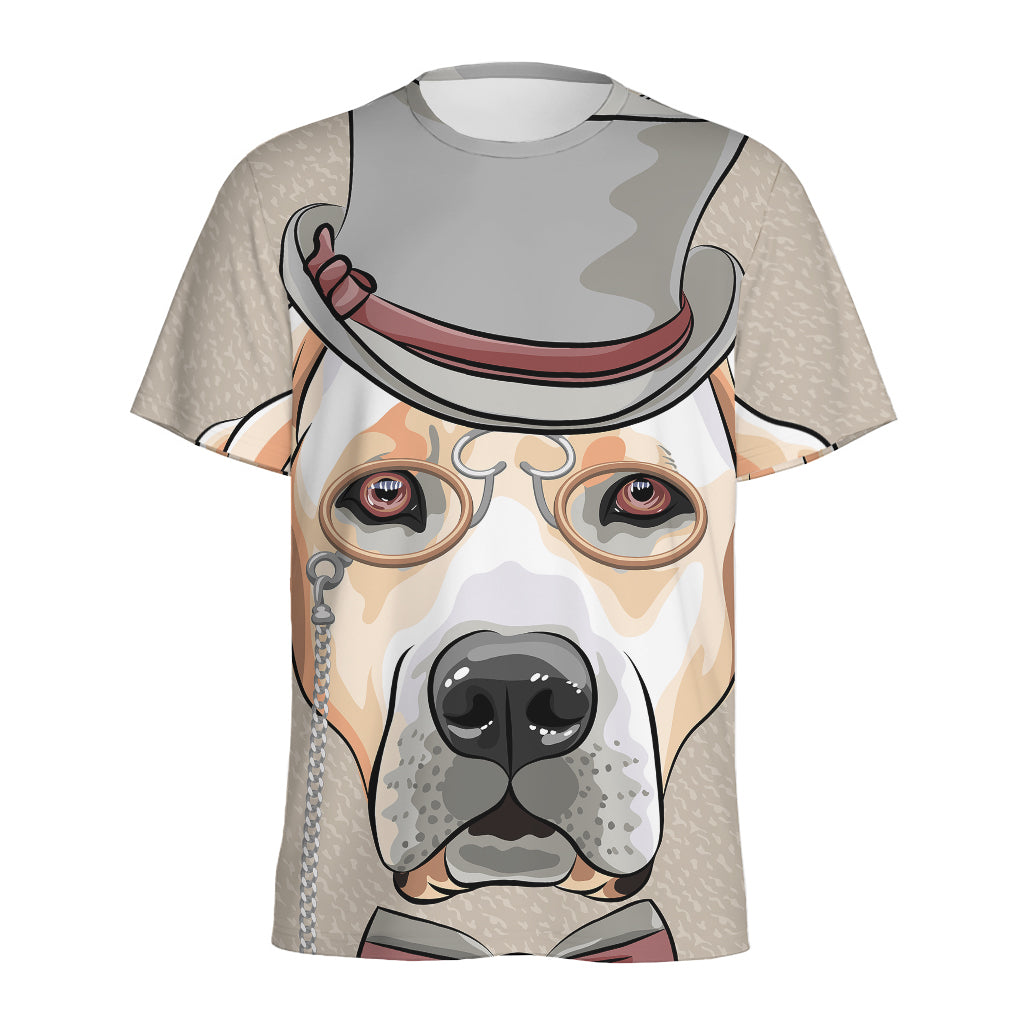 Hipster Labrador Retriever Print Men's Sports T-Shirt