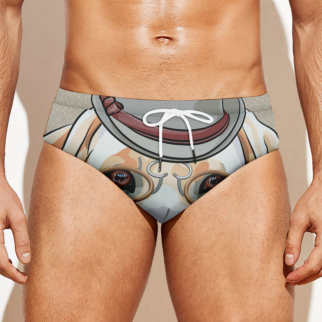 Hipster Labrador Retriever Print Men's Swim Briefs