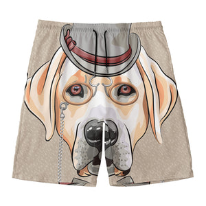 Hipster Labrador Retriever Print Men's Swim Trunks