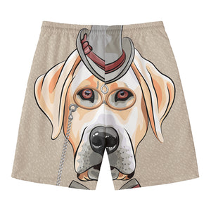 Hipster Labrador Retriever Print Men's Swim Trunks