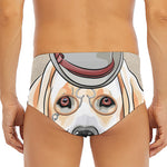 Hipster Labrador Retriever Print Men's Triangle Swim Briefs