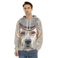 Hipster Labrador Retriever Print Men's Velvet Pullover Hoodie