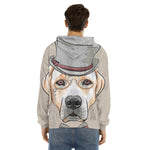 Hipster Labrador Retriever Print Men's Velvet Pullover Hoodie