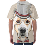 Hipster Labrador Retriever Print Men's Velvet T-Shirt