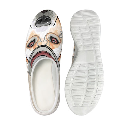 Hipster Labrador Retriever Print Mesh Casual Shoes