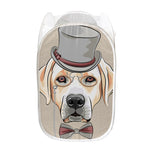 Hipster Labrador Retriever Print Mesh Laundry Hamper