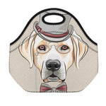 Hipster Labrador Retriever Print Neoprene Lunch Bag