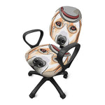 Hipster Labrador Retriever Print Office Chair Cover