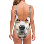 Hipster Labrador Retriever Print One Piece Swimsuit