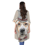 Hipster Labrador Retriever Print Open Front Beach Cover Up