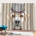 Hipster Labrador Retriever Print Pencil Pleat Curtains