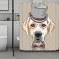 Hipster Labrador Retriever Print Polyester Shower Curtain