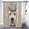 Hipster Labrador Retriever Print Premium Shower Curtain