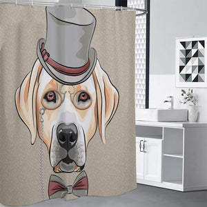 Hipster Labrador Retriever Print Premium Shower Curtain