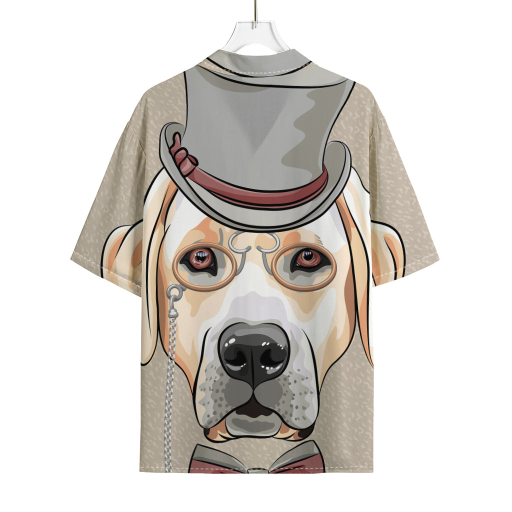 Hipster Labrador Retriever Print Rayon Hawaiian Shirt