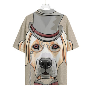 Hipster Labrador Retriever Print Rayon Hawaiian Shirt