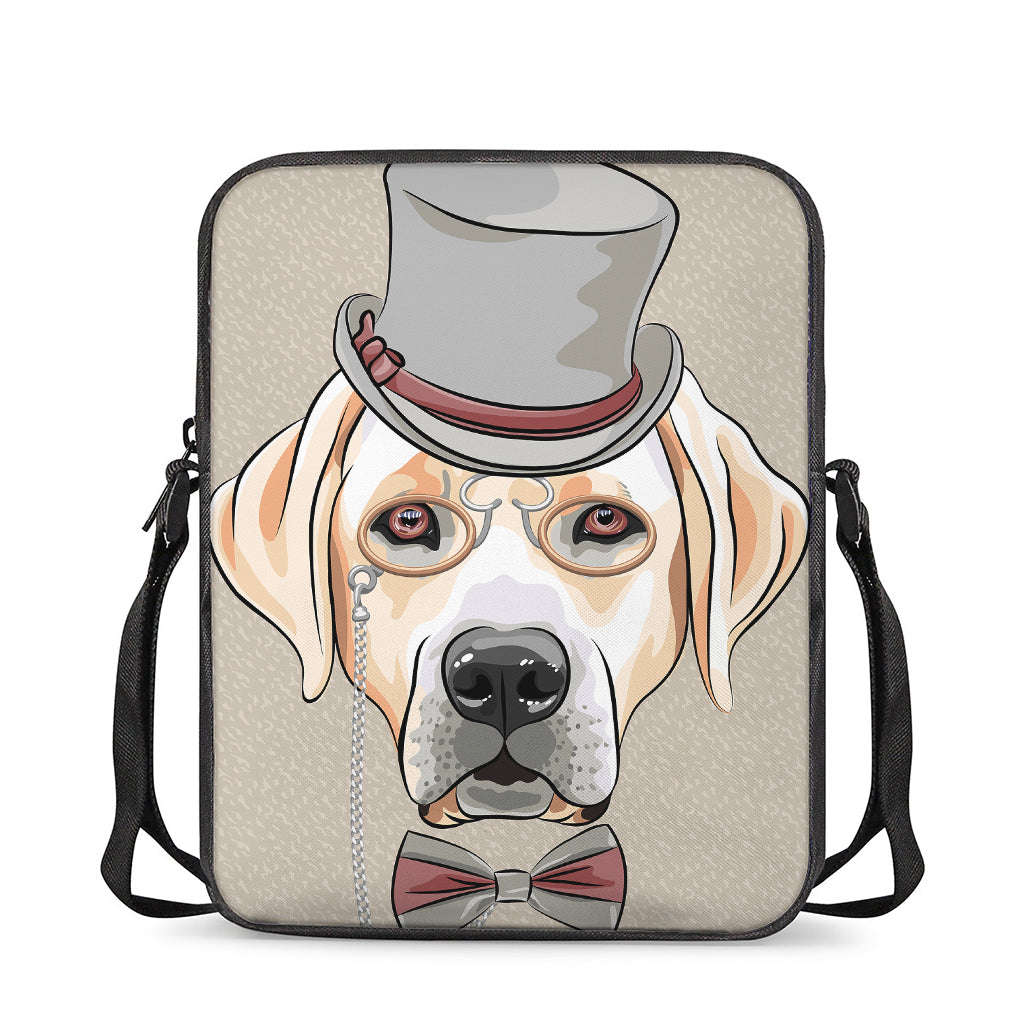 Hipster Labrador Retriever Print Rectangular Crossbody Bag