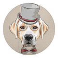 Hipster Labrador Retriever Print Round Blanket