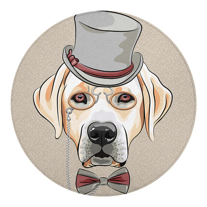 Hipster Labrador Retriever Print Round Blanket