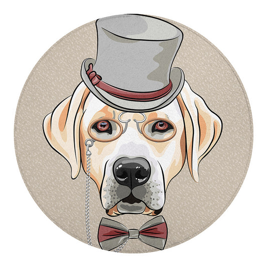 Hipster Labrador Retriever Print Round Blanket