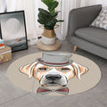 Hipster Labrador Retriever Print Round Rug
