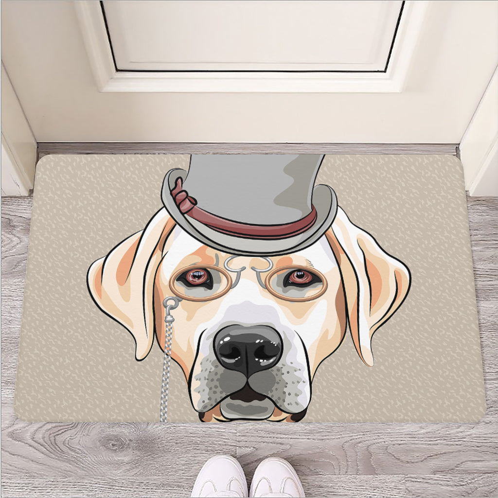 Hipster Labrador Retriever Print Rubber Doormat