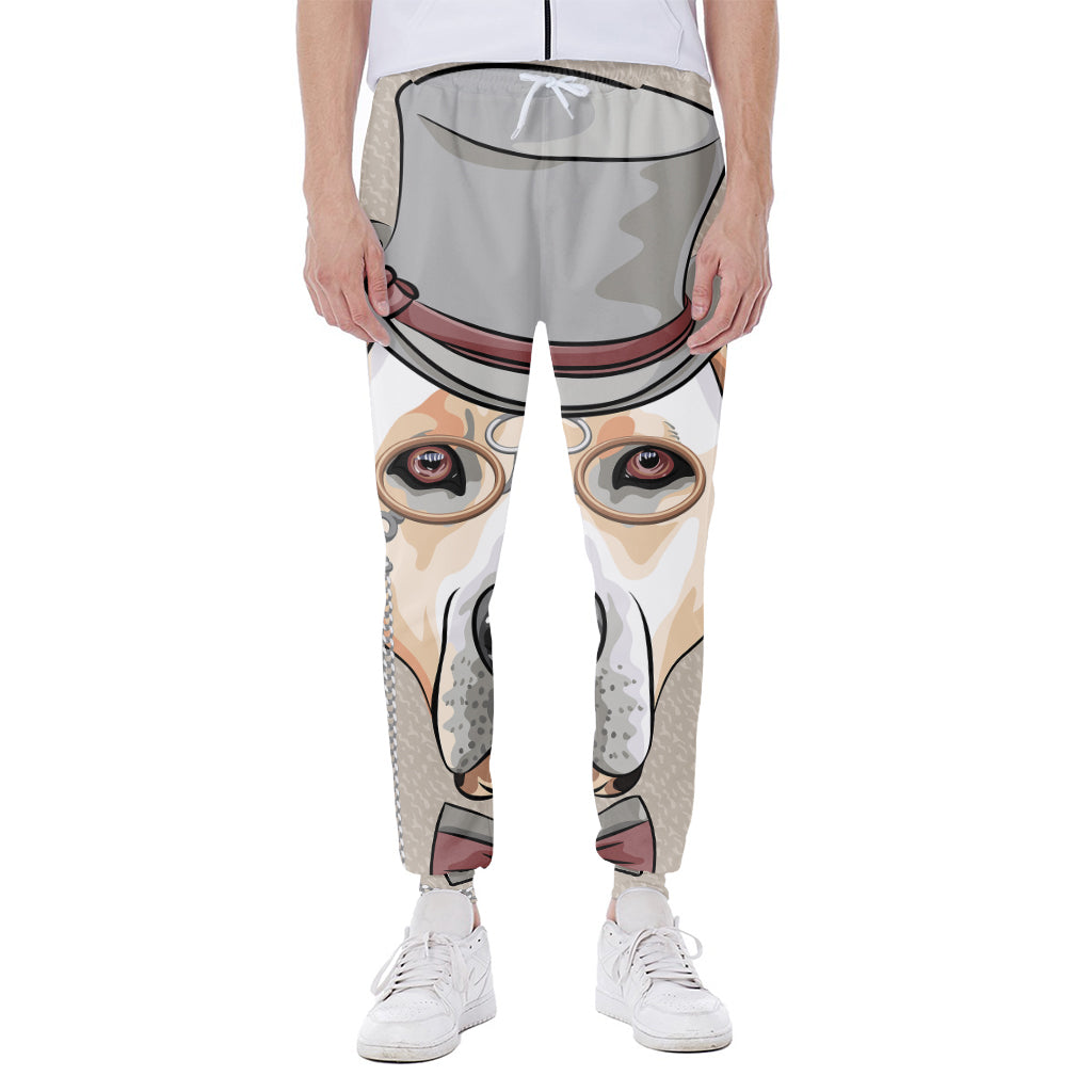 Hipster Labrador Retriever Print Scuba Joggers