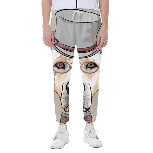 Hipster Labrador Retriever Print Scuba Joggers