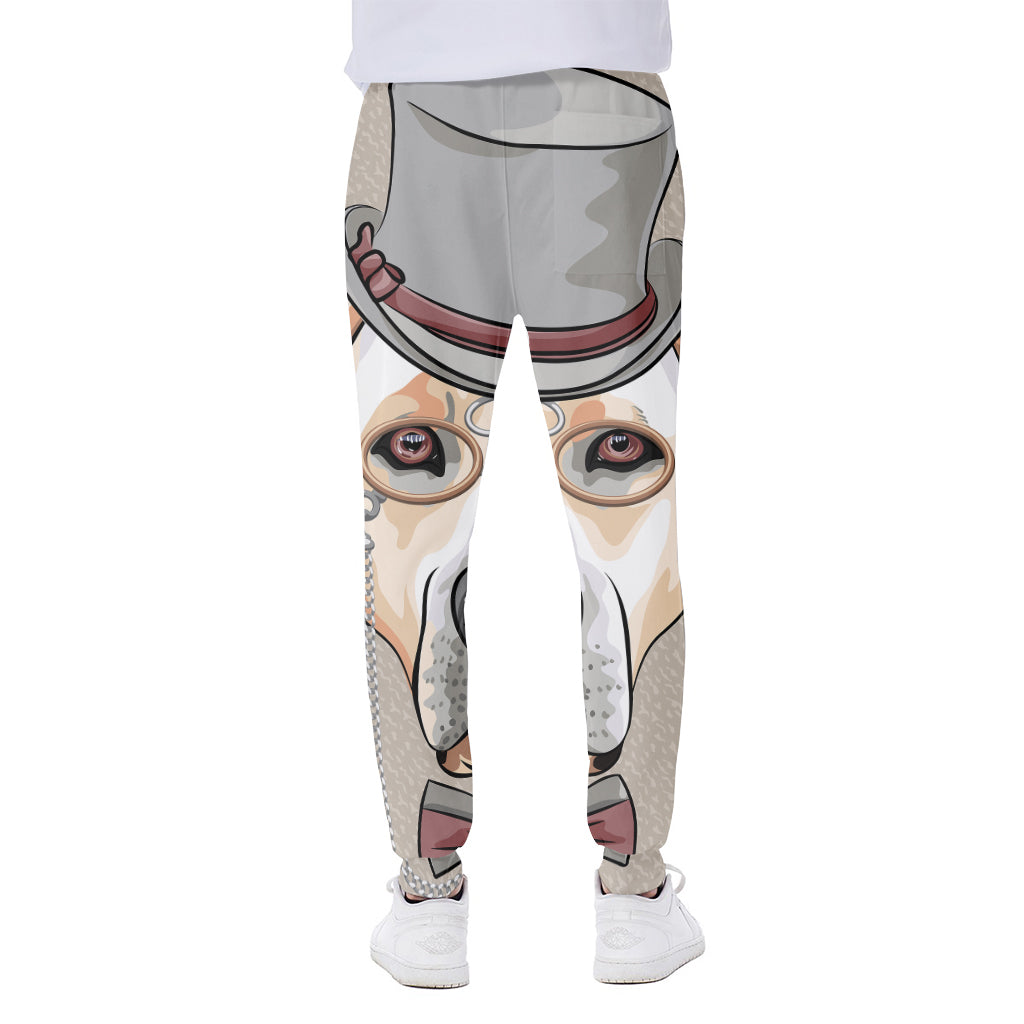 Hipster Labrador Retriever Print Scuba Joggers