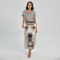 Hipster Labrador Retriever Print Short Sleeve Maxi Dress