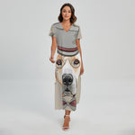 Hipster Labrador Retriever Print Short Sleeve Maxi Dress