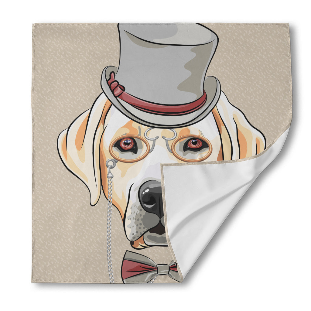 Hipster Labrador Retriever Print Silk Bandana