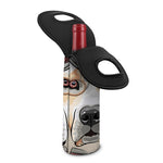 Hipster Labrador Retriever Print Single Neoprene Wine Tote